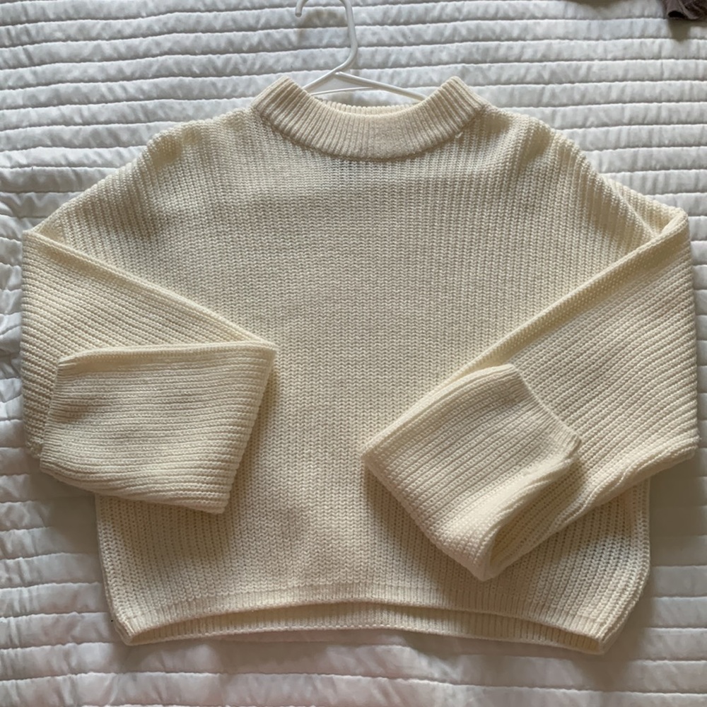 Cream Color Cropped Sweater